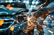 © Mikki Orso - Skilled technician welding car body at a state-of-the-art auto repair center after vehicle collision