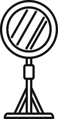 Poster - Black and white line drawing of a classic vintage microphone, ideal for icons and logos