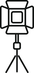 Poster - detailed vector illustration of studio lighting equipment icon for professional photography and vide