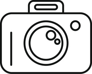 Sticker - Simplistic line art vector illustration of a digital camera suitable for icons and design elements