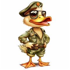 Wall Mural - Duck military fashion