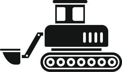 Poster - vector illustration of a bulldozer silhouette, perfect for constructionthemed designs