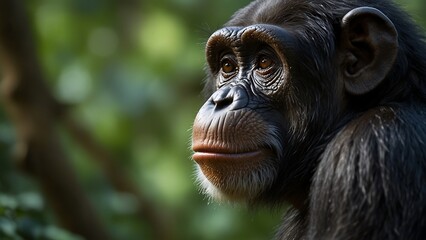 Wall Mural - The Black Chimpanzee's Intensity