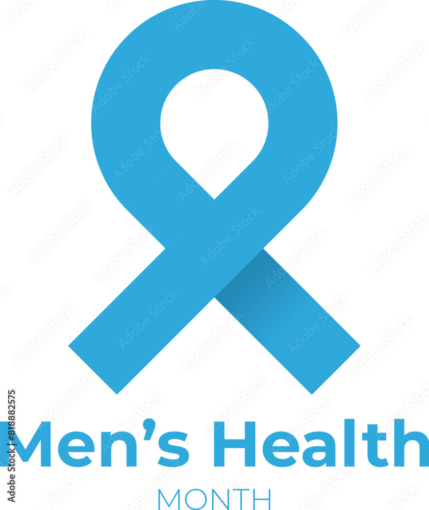 Mens health month concept horizontal banner design template with blue ...