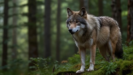 Wall Mural - A beautiful Wolf Guardians of the Wilderness Exploring the Realm of Wolves