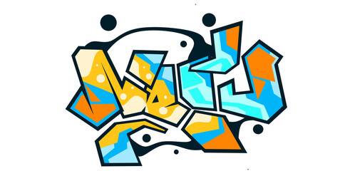 Wall Mural - New word graffiti text font sticker