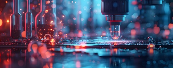 Poster - Nanotechnology Researchers Crafting Microscopic Devices in a High Tech Laboratory Setting