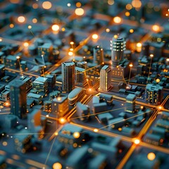 Poster - interconnected urban infrastructure a smart city technology concept