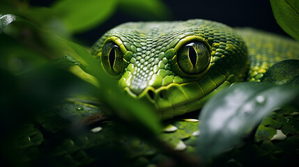 Wall Mural - green lizard on a branch