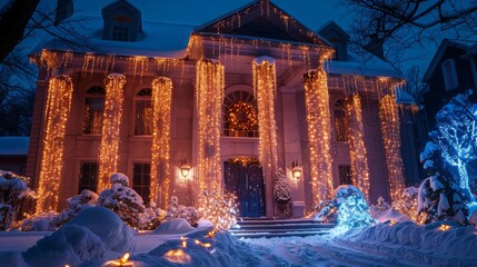 Poster - Hang sparkling icicle ornaments from windows and door frames to create a dazzling winter wonderland effect.