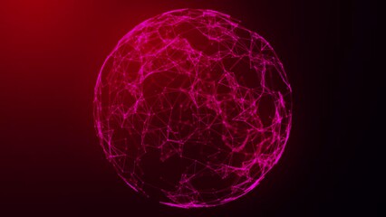 Wall Mural - abstract 3d futuristic sphere. global network connection. sphere made of dots and lines. big data vi