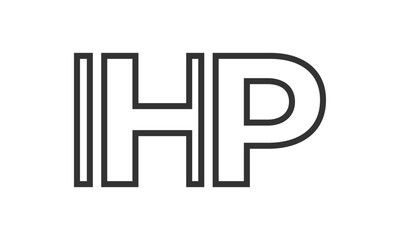 Poster - IHP logo design template with strong and modern bold text. Initial based vector logotype featuring simple and minimal typography. Trendy company identity.