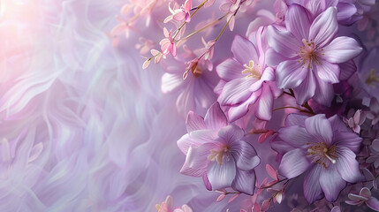 Wall Mural - light purple floral background for online presentation