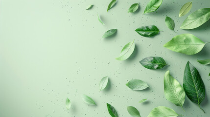 Wall Mural - light green floral background for online presentation