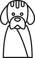 Poster - Black and white line illustration of a friendly dog, suitable for icons and pet themes