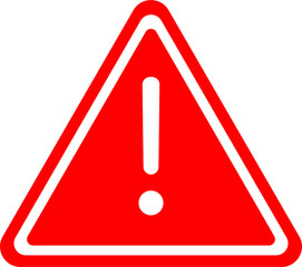 Wall Mural - red warning triangle icon in png format. warning sign with an exclamation point in a triangle. road 