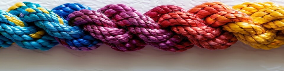 Poster - Colorful braided rope textile in hobbies and leisure category