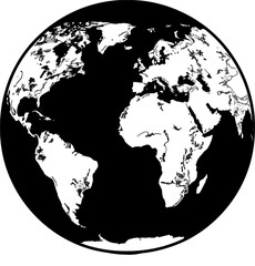 Wall Mural - earth globe vector icon on a transparent background.