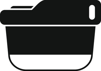 Poster - Simple, black and white silhouette of a folder icon, isolated on a pure white background