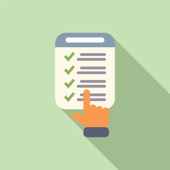 Poster - Flat design illustration of a hand selecting items on a digital checklist