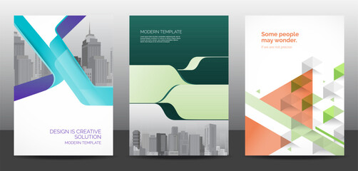 Wall Mural - template vector design set for brochure, annualreport, corporate presentation, portfolio, flyer, lay