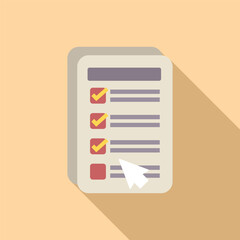 Poster - Flat design vector of a todo list on a computer interface with a mouse cursor