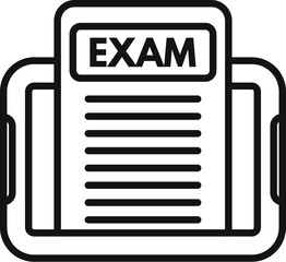 Poster - simple and minimalist exam paper icon design in black and white for educational assessment and testi