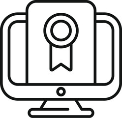 Poster - modern black and white minimalist design online certification achievement icon vector illustration f