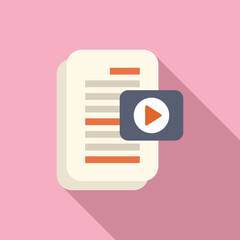 Poster - flat design vector icon for online education, elearning, and distance learning concept on a modern m