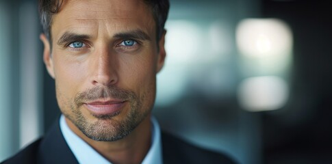 Wall Mural - a business man looking at the camera