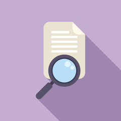 Poster - magnifying glass over document concept illustration with vector design, purple background, and edita