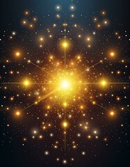 Wall Mural - Dense star cluster with stars packed closely together, glowing brightly in various shades of white and yellow