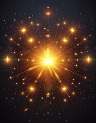 Wall Mural - Dense star cluster with stars packed closely together, glowing brightly in various shades of white and yellow