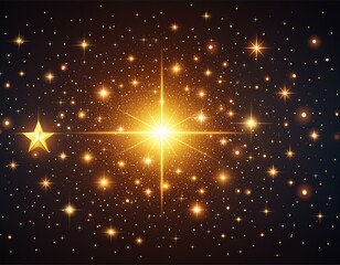 Wall Mural - Dense star cluster with stars packed closely together, glowing brightly in various shades of white and yellow