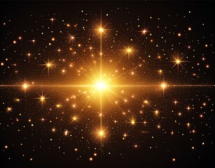 Wall Mural - Dense star cluster with stars packed closely together, glowing brightly in various shades of white and yellow