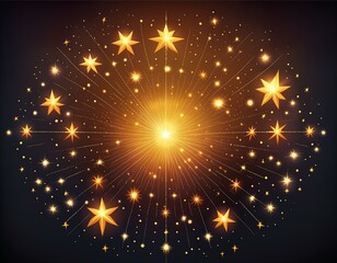 Wall Mural - Dense star cluster with stars packed closely together, glowing brightly in various shades of white and yellow