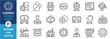 © Parbat - A set of line icons related to Casino. Gambling outline vector icons set. Gambling, dice, waiter, cards, and so on.