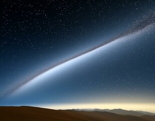 Wall Mural - Image of the Milky Way as seen from Earth, with a dense band of stars and cosmic dust stretching diagonally across the sky