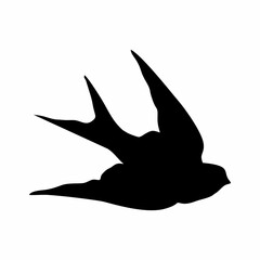 Wall Mural - black silhouette or illustration of a swallow