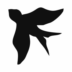 Wall Mural - black silhouette or illustration of a swallow