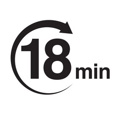 18 minute arrow timer icon vector illustration eps