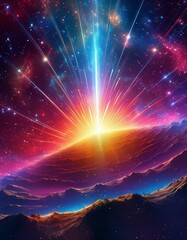 Wall Mural - Scene showing the remnants of a supernova, with a colorful explosion of gases and debris expanding outward