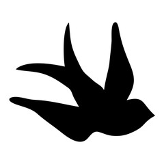 Wall Mural - black silhouette or illustration of a swallow