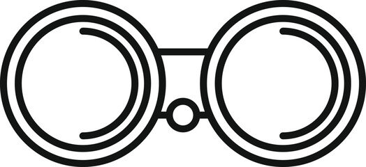 Poster - black and white line art of binoculars suitable for icons, decals, and design elements