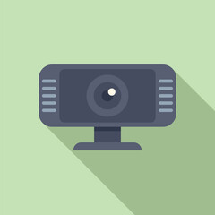 Poster - Flat design illustration of a web camera with shadow effect, ideal for tech and communication themes