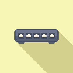 Poster - Graphic illustration of a minimalist power strip icon with a modern flat design style and long shadow