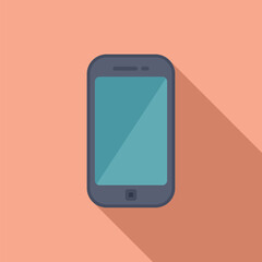 Poster - Modern flat design of a smartphone icon with a long shadow effect on a warm background