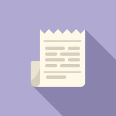 Poster - Simple flat design icon of a piece of paper with torn edges, cast on a purple background