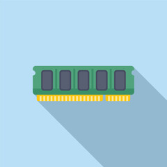 Poster - Flat design vector graphic of a ddr ram module, ideal for techrelated content
