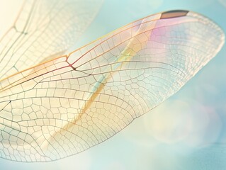 detailed view of a shimmering dragonfly wing